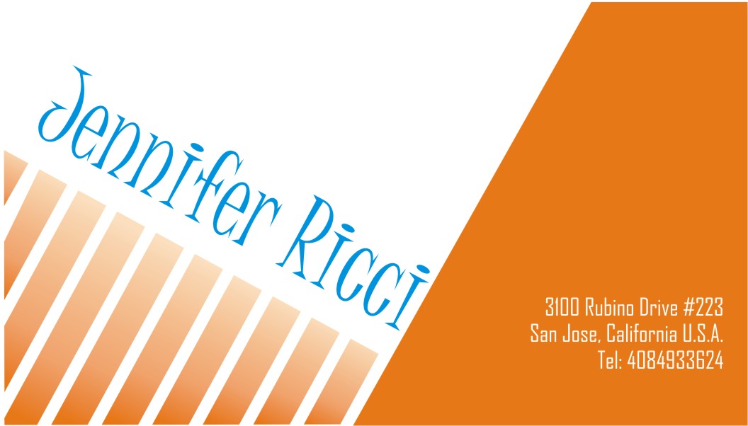 Business Card Design by Sanchez Grafix for  Jennifer  Ricci Personal Business Card | Design #4523230