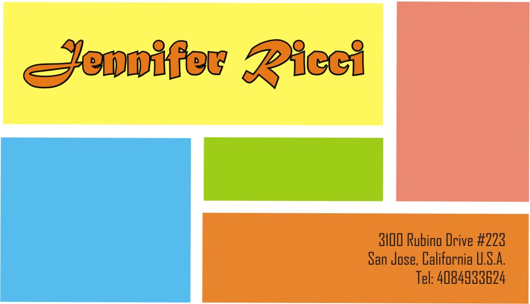 Diseño de Tarjeta de Presentación por Sanchez Grafix para  Jennifer  Ricci Personal Business Card | Diseño #4523243