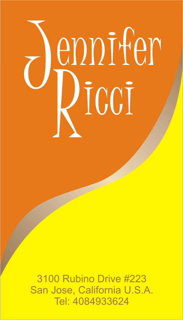 Diseño de Tarjeta de Presentación por Sanchez Grafix para  Jennifer  Ricci Personal Business Card | Diseño #4523279