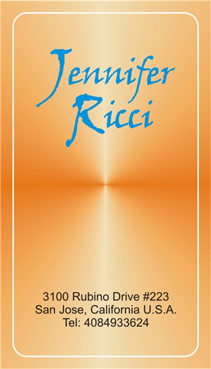 Business Card Design by Sanchez Grafix for  Jennifer  Ricci Personal Business Card | Design: #4523283