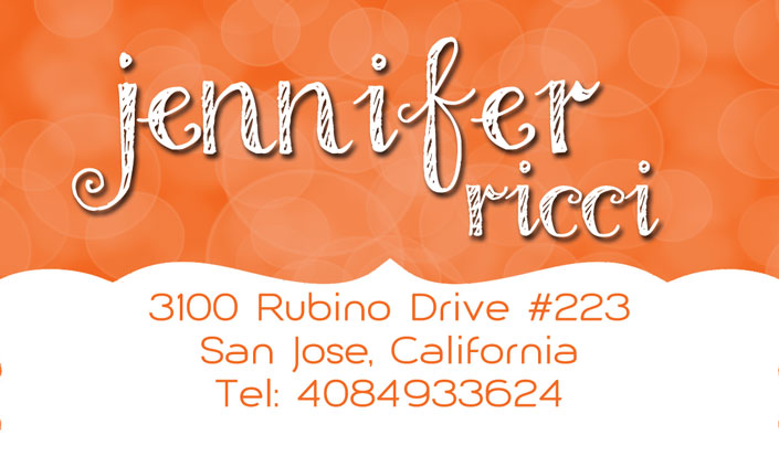 Business Card Design by maris_e for  Jennifer  Ricci Personal Business Card | Design #4546115