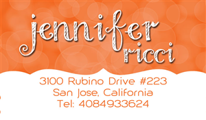 Business Card Design by maris_e for  Jennifer  Ricci Personal Business Card | Design: #4546115
