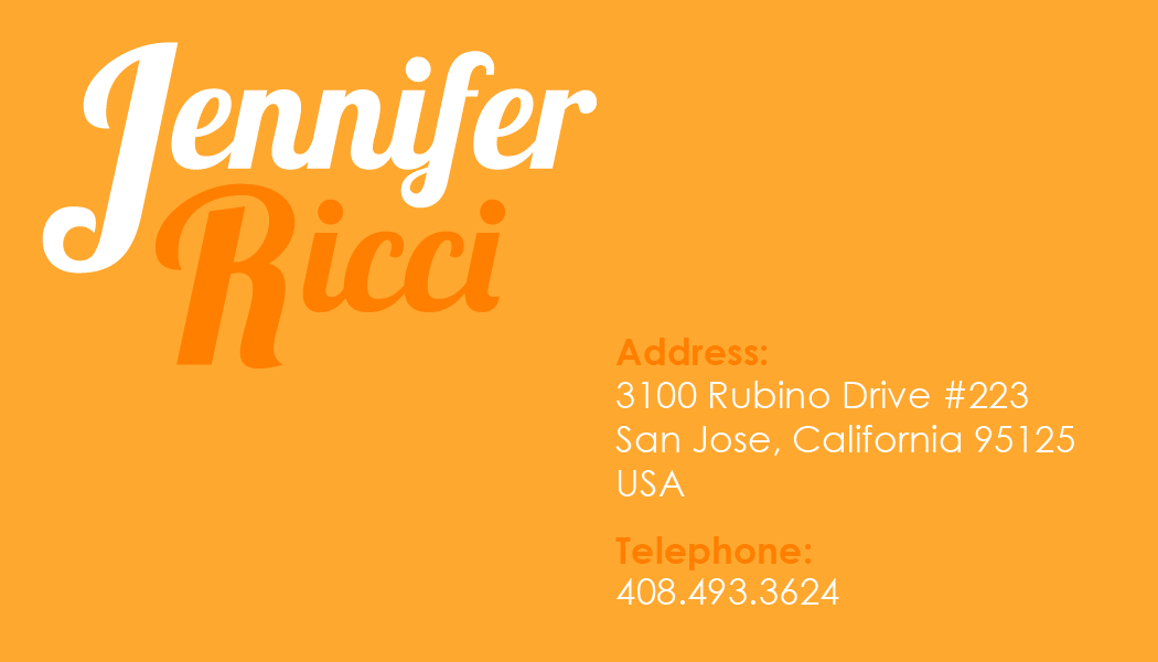 Business Card Design by jfreeze for  Jennifer  Ricci Personal Business Card | Design #4513687