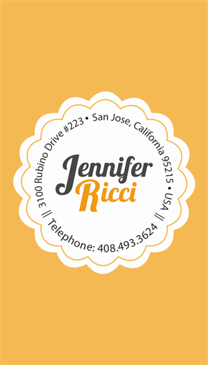 Business Card Design by jfreeze for  Jennifer  Ricci Personal Business Card | Design: #4526471