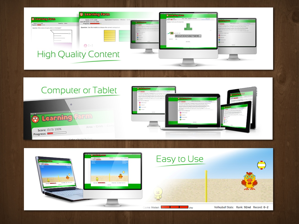 Banner Ad Design by MNM for Learning Farm | Design #1290517
