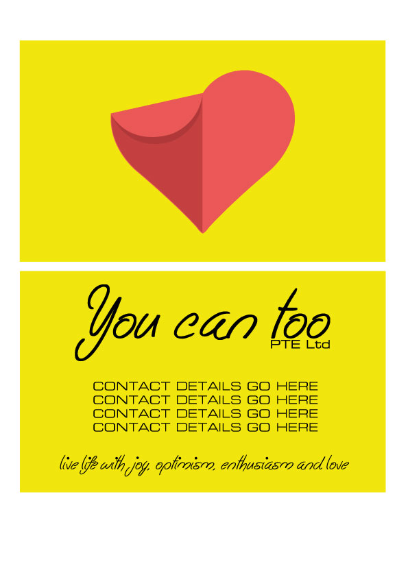 Business Card Design by CohrektDesign for You Can Too Pte Ltd | Design #4601875
