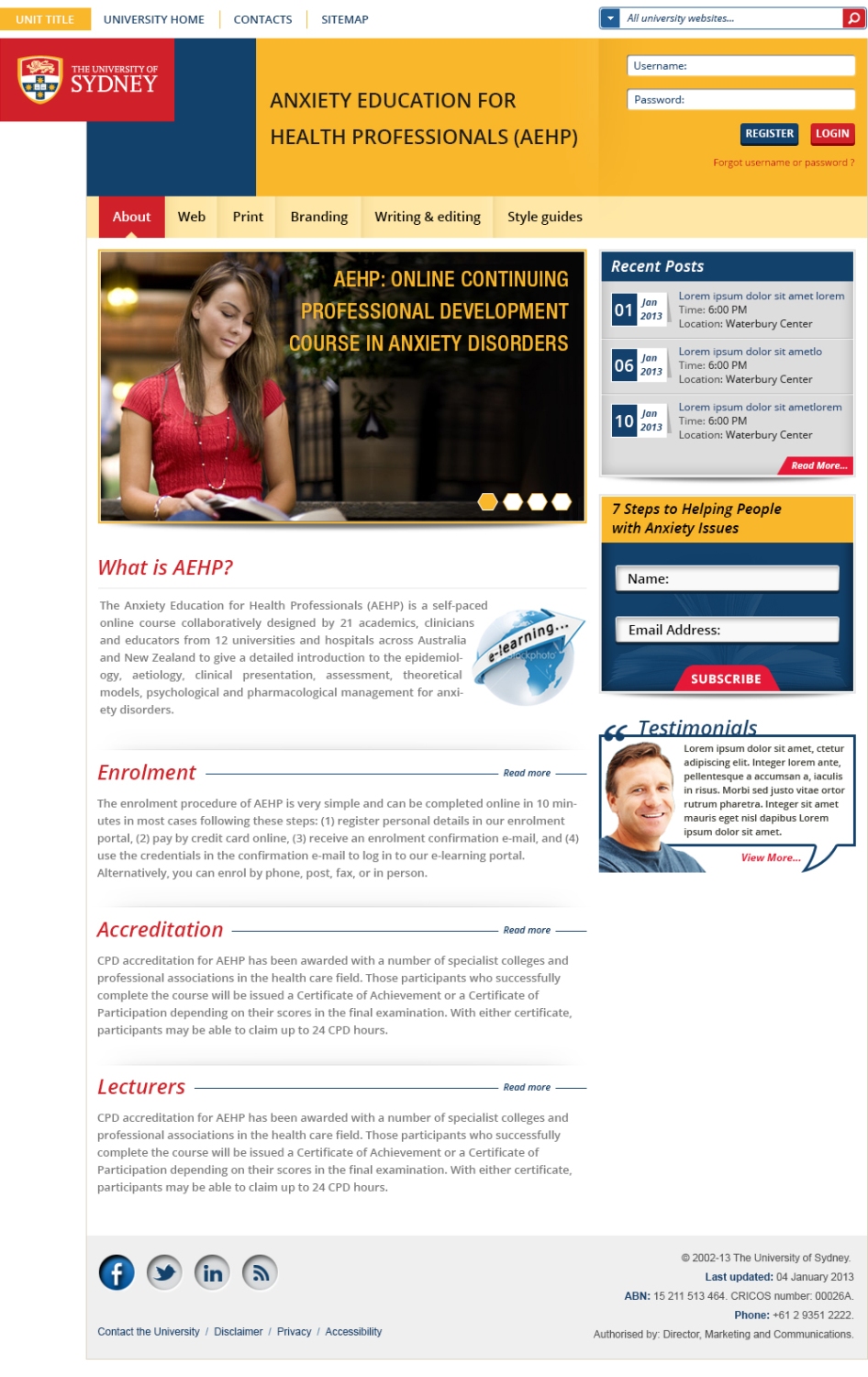 Wordpress Design by Creative Usha for University of Sydney | Design #1363693