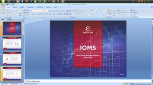Slideshow for exhibition of a new financial trading engine solution | PowerPoint Design by DDD