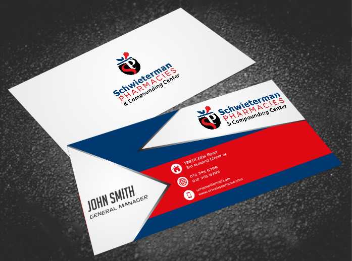 Visitenkarten-Design von AwsomeD für Schwieterman Pharmacy | Design #4539339