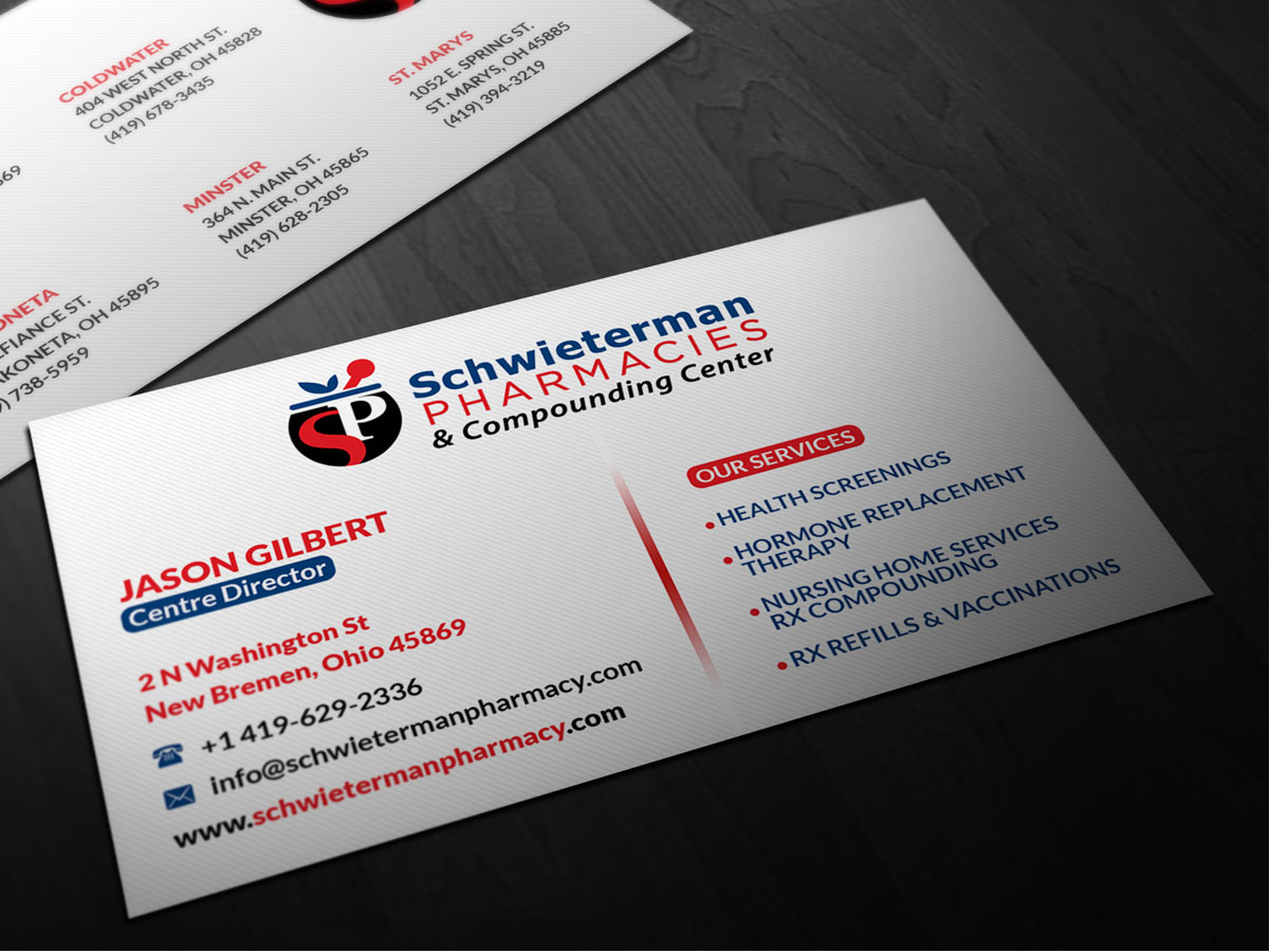 Business Card Design by Pointless Pixels India for Schwieterman Pharmacy | Design #4527112