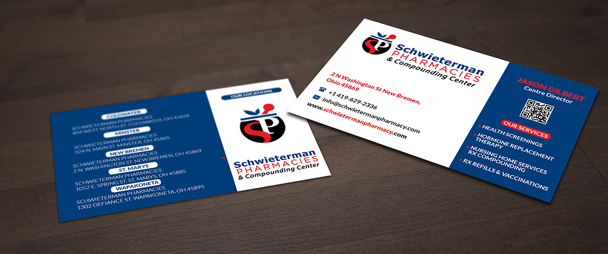 Visitenkarten-Design von Pointless Pixels India für Schwieterman Pharmacy | Design #4527123