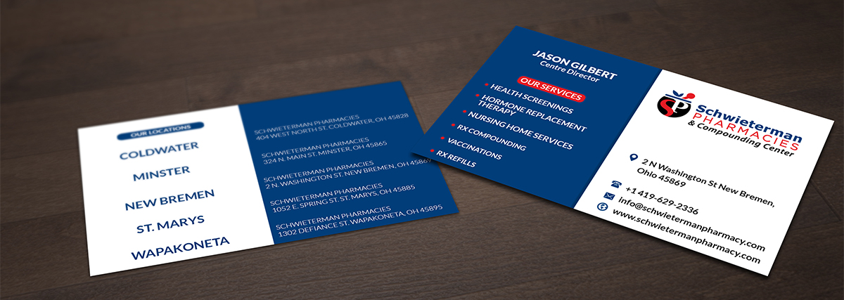 Business Card Design by Pointless Pixels India for Schwieterman Pharmacy | Design #4531091