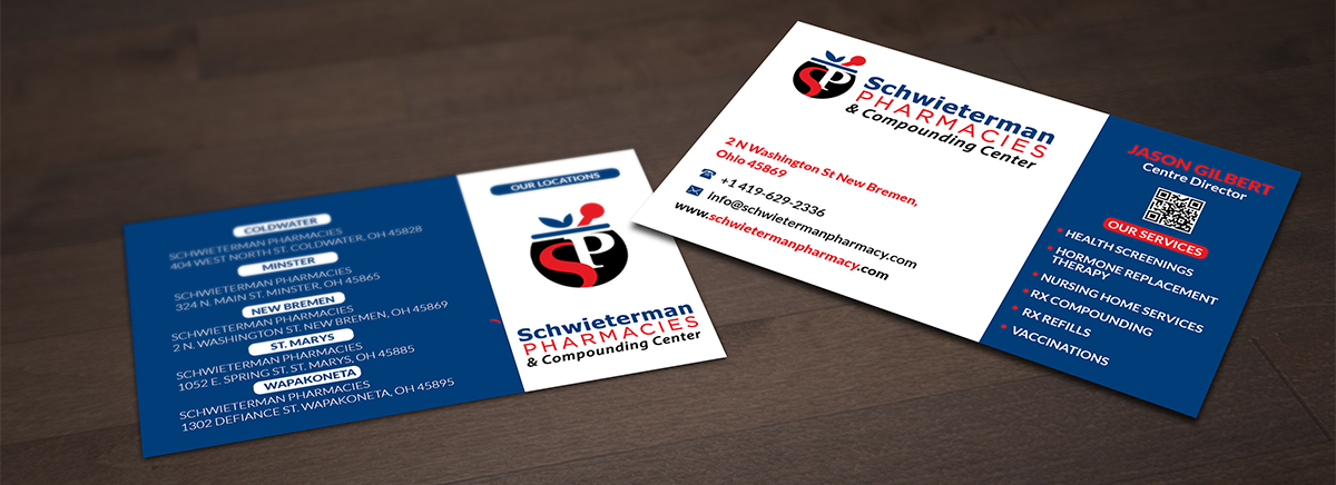Business Card Design by Pointless Pixels India for Schwieterman Pharmacy | Design #4541286
