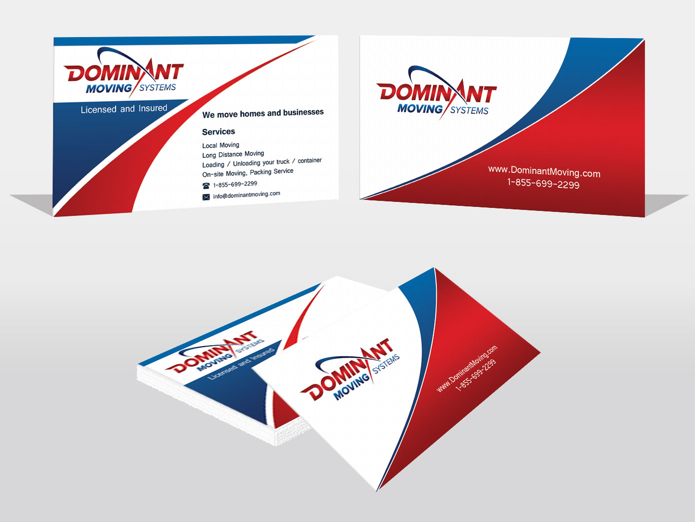Business Card Design by Pixi Dust for Dominant Moving Systems | Design #4536966
