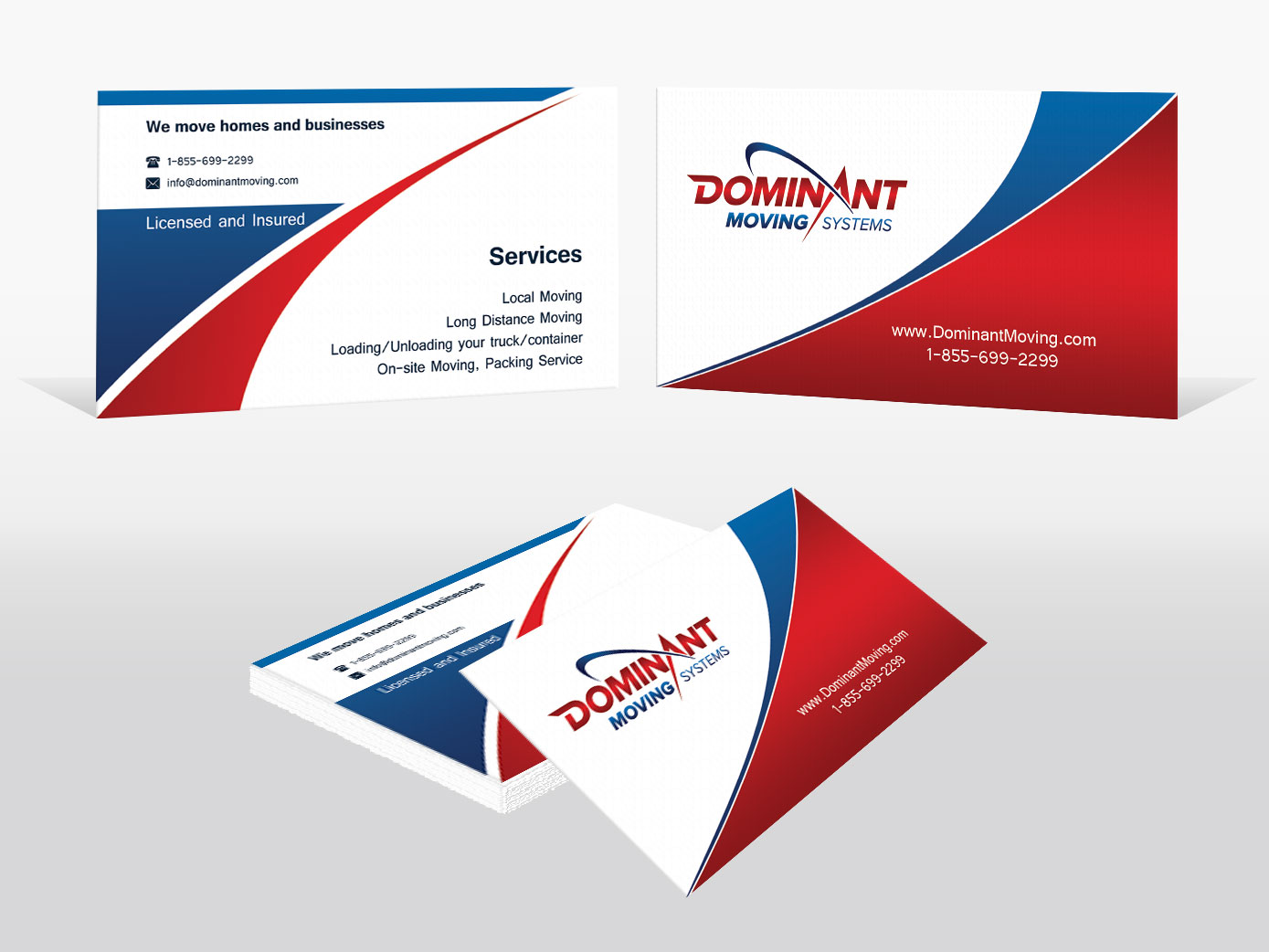 Business Card Design by Pixi Dust for Dominant Moving Systems | Design #4536997