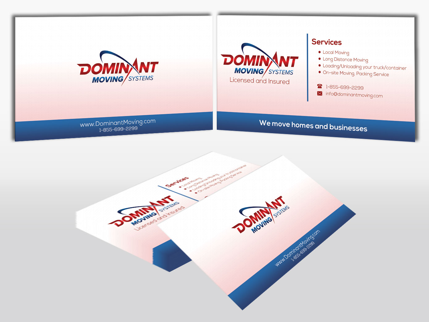 Business Card Design by Pixi Dust for Dominant Moving Systems | Design #4537071