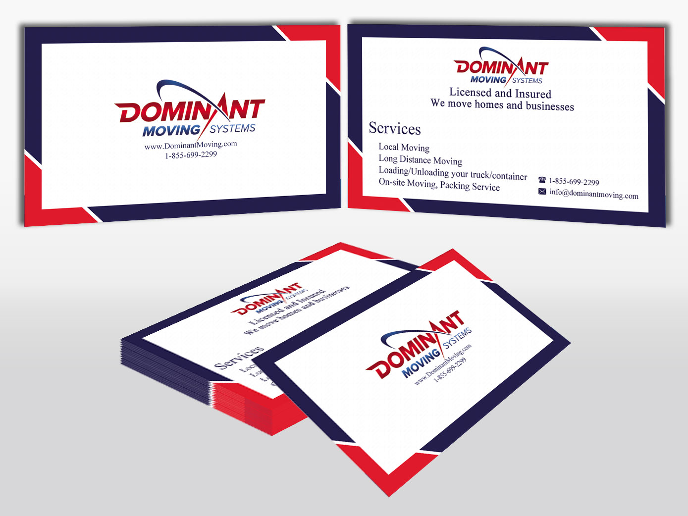 Business Card Design by Pixi Dust for Dominant Moving Systems | Design #4537079
