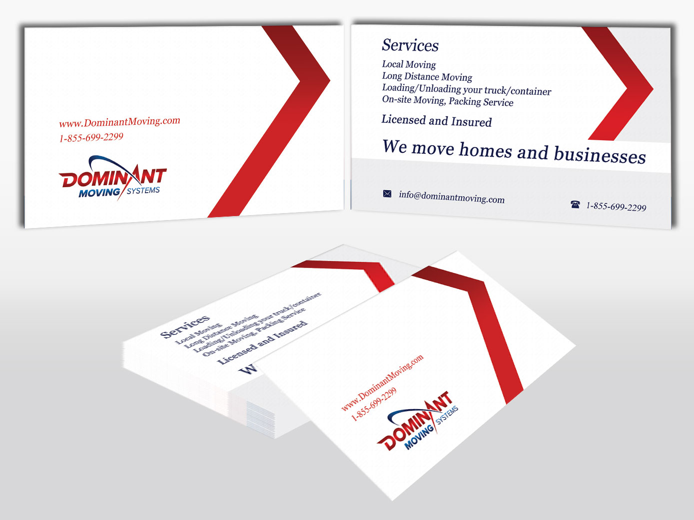 Business Card Design by Pixi Dust for Dominant Moving Systems | Design #4537084