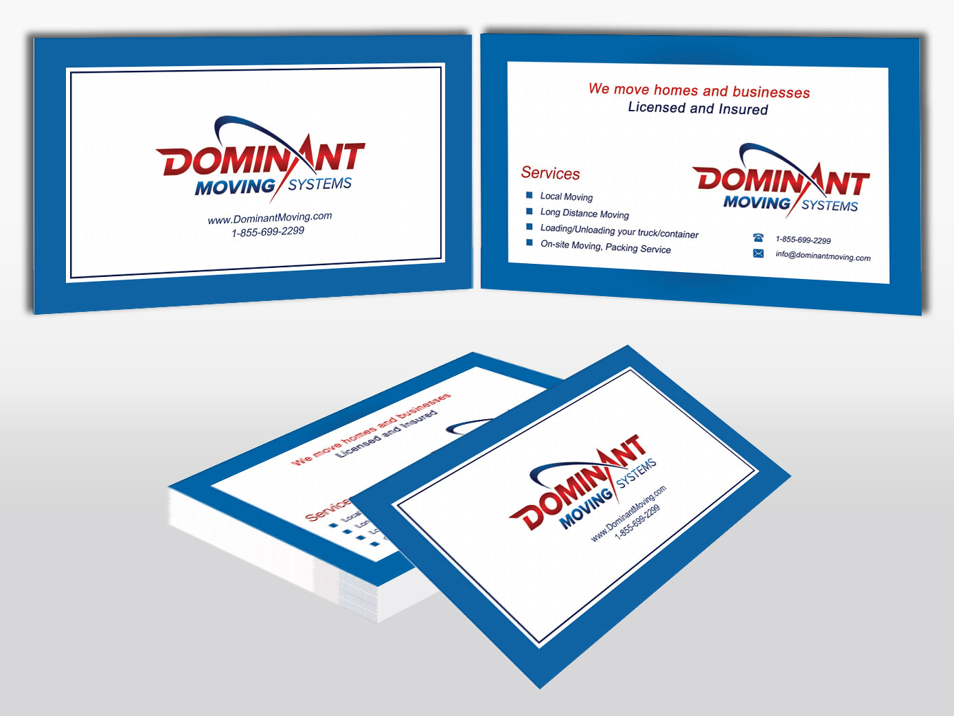 Business Card Design by Pixi Dust for Dominant Moving Systems | Design #4537347