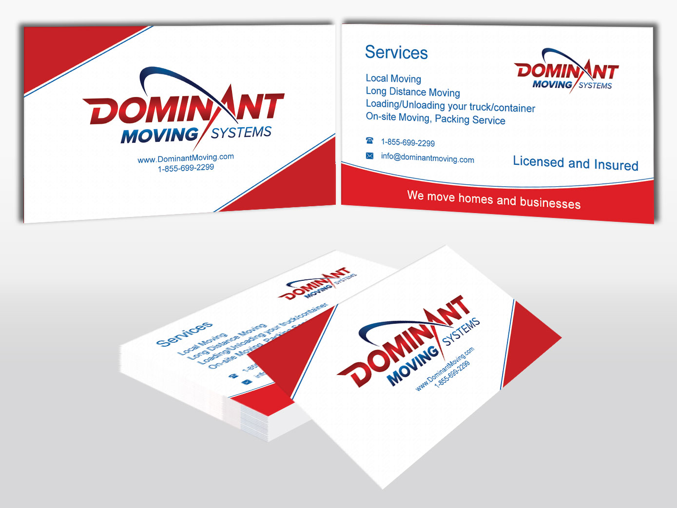 Business Card Design by Pixi Dust for Dominant Moving Systems | Design #4537350