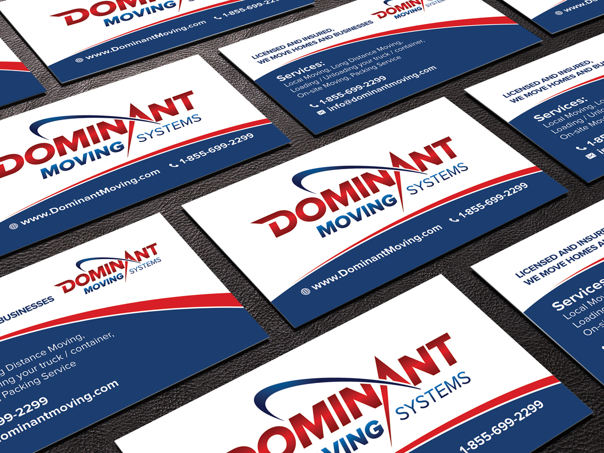 Business Card Design by VE9US for Dominant Moving Systems | Design: #4539909