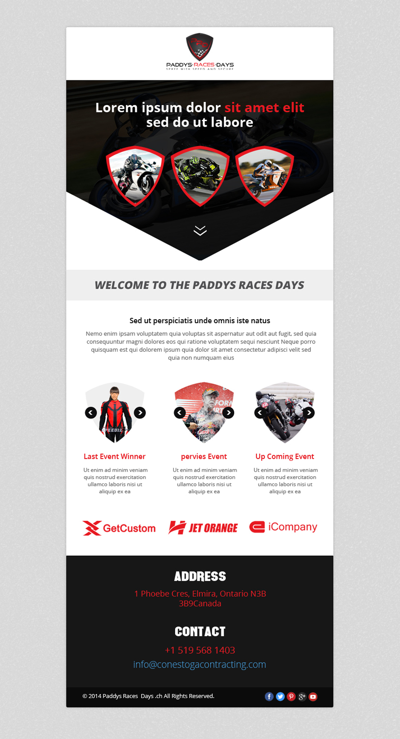 Newsletter Design by OM for Paddys-Races-Days | Design #4547328