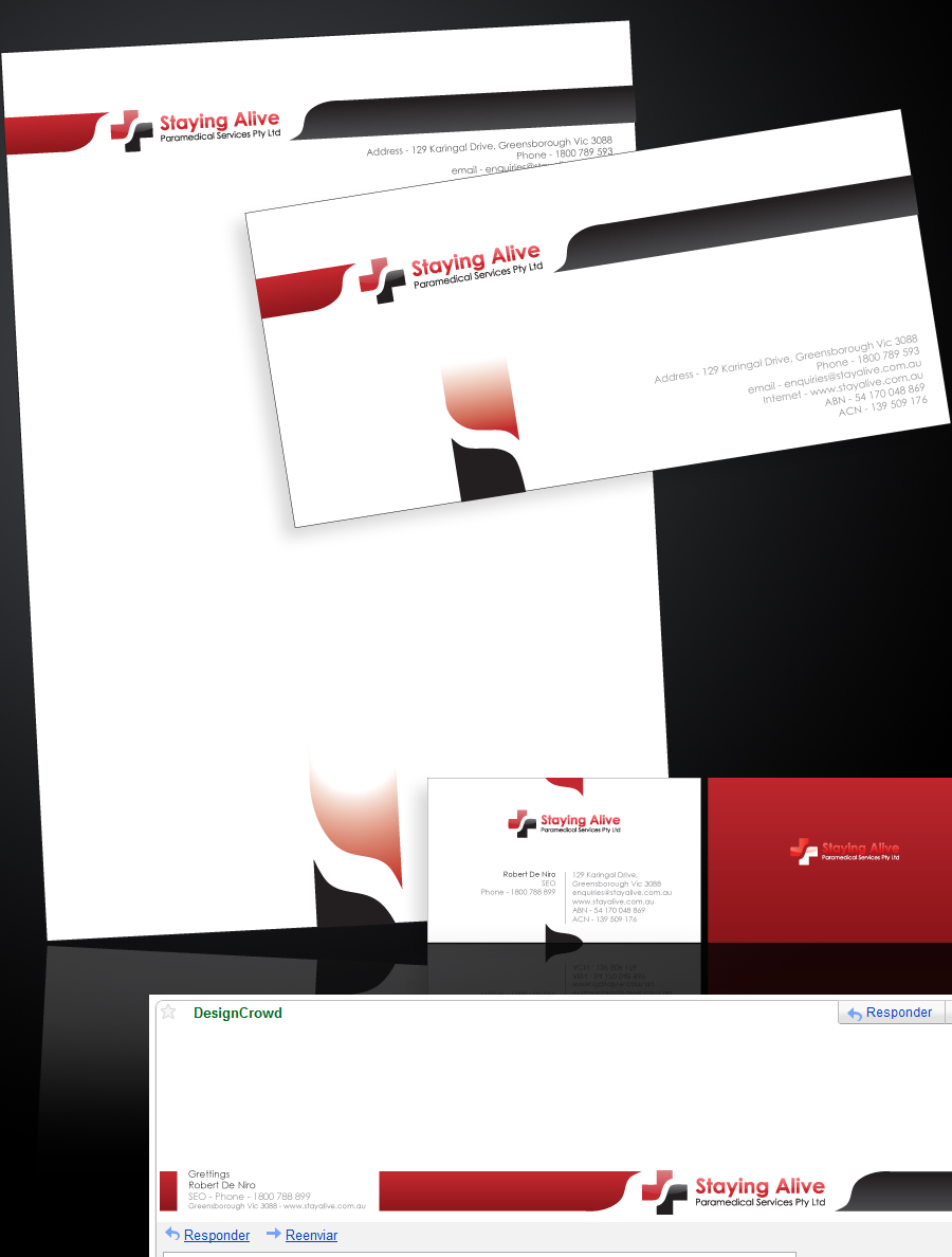 Stationery Design by MockupEstudio for Staying Alive Paramedical Services Pty Ltd | Design #205688
