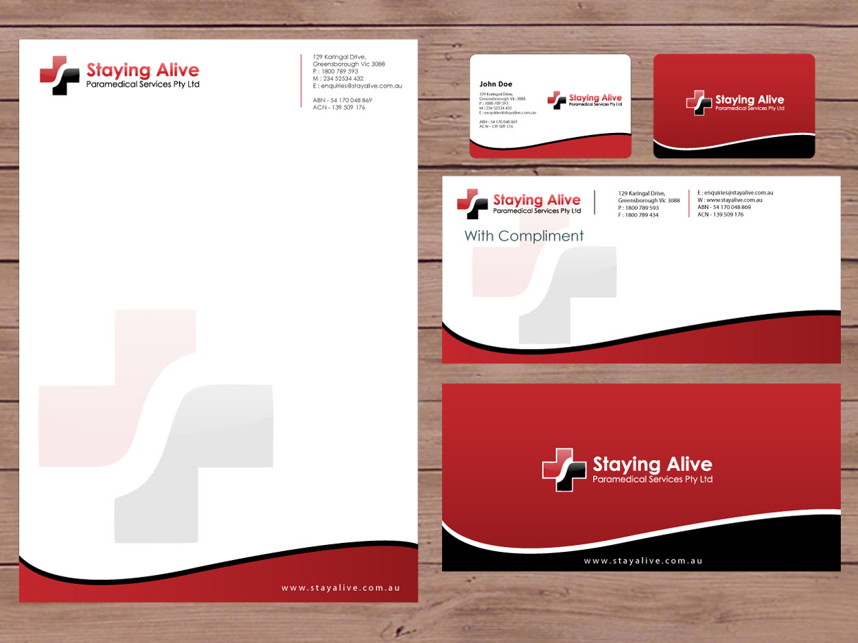 Design de Papeterie par Priyo Subarkah pour Staying Alive Paramedical Services Pty Ltd | Design #203611