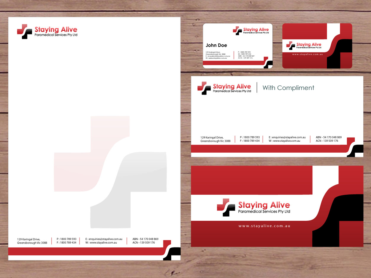Design de Papeterie par Priyo Subarkah pour Staying Alive Paramedical Services Pty Ltd | Design #203648