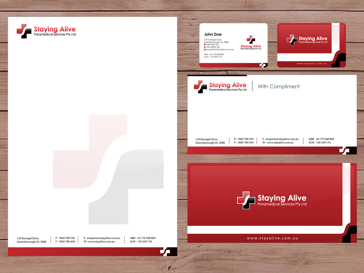 Design de Papeterie par Priyo Subarkah pour Staying Alive Paramedical Services Pty Ltd | Design #204522