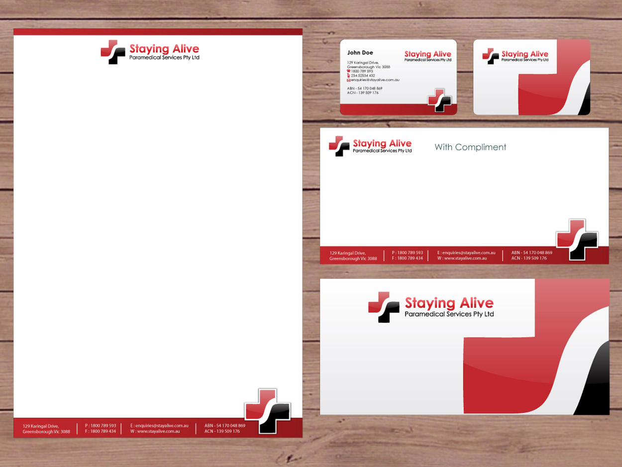 Stationery Design by Priyo Subarkah for Staying Alive Paramedical Services Pty Ltd | Design #205348
