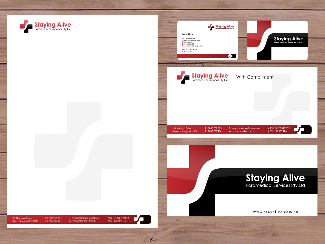 Stationery Design by Priyo Subarkah for Staying Alive Paramedical Services Pty Ltd | Design #208572