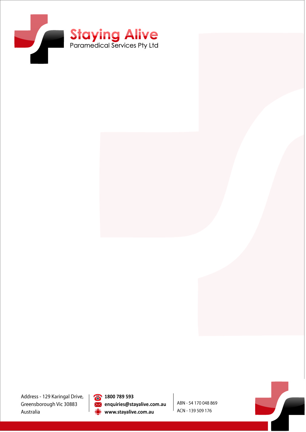 Stationery Design by aneela for Staying Alive Paramedical Services Pty Ltd | Design #204011
