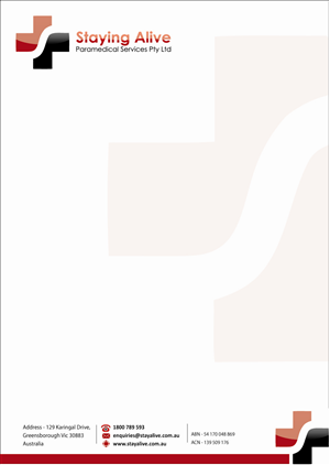 Stationery Design by aneela for Staying Alive Paramedical Services Pty Ltd | Design: #204011