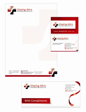 Stationery Design by aneela for Staying Alive Paramedical Services Pty Ltd | Design #206859