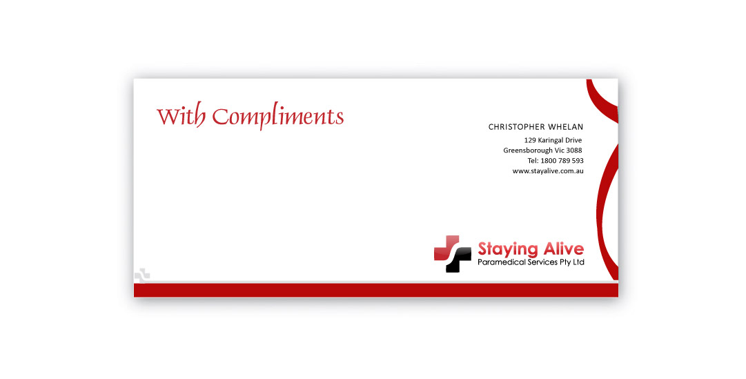 Stationery Design by aneela for Staying Alive Paramedical Services Pty Ltd | Design #206869