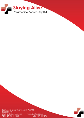 Stationery Design by Raven Designs 2024 for Staying Alive Paramedical Services Pty Ltd | Design #204453