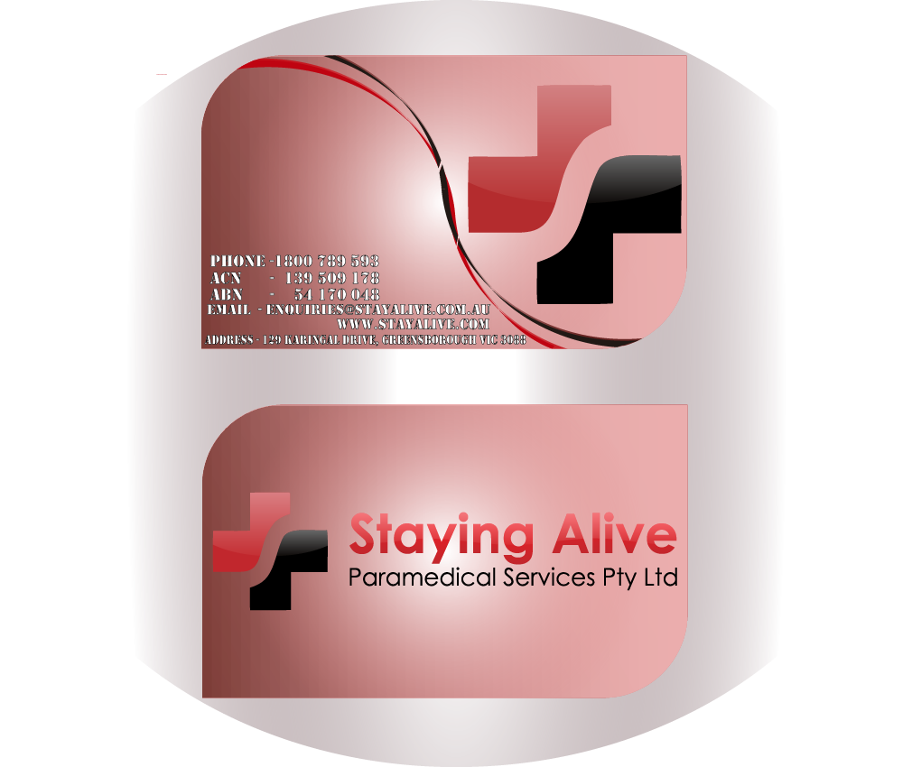 Stationery Design by JIM LESPERANCE for Staying Alive Paramedical Services Pty Ltd | Design #204925