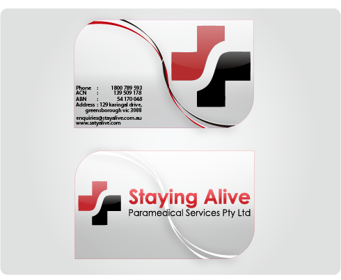 Stationery Design by JIM LESPERANCE for Staying Alive Paramedical Services Pty Ltd | Design #206526