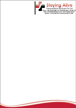 Stationery Design by JIM LESPERANCE for Staying Alive Paramedical Services Pty Ltd | Design: #208403