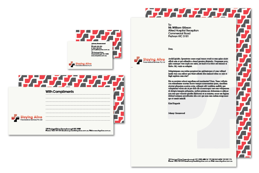 Stationery Design by Fumarol for Staying Alive Paramedical Services Pty Ltd | Design #203577