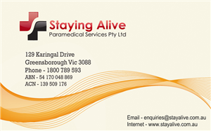 Stationery Design by gvprabagaran for Staying Alive Paramedical Services Pty Ltd | Design: #203473