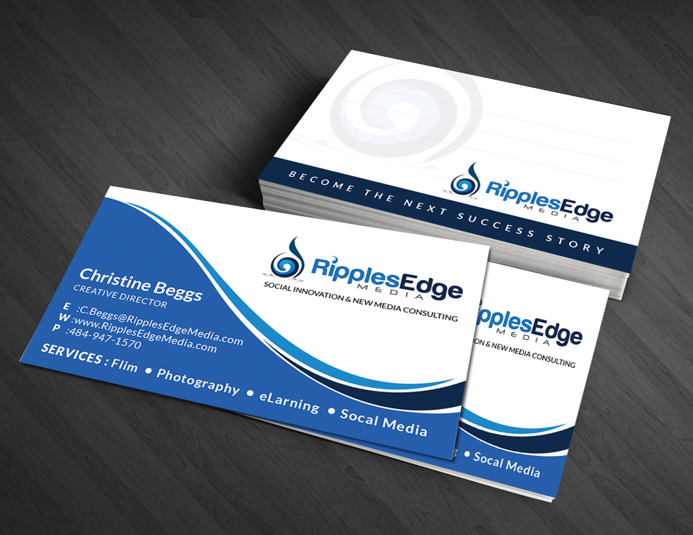 Business Card Design by  Artman for Ripples Edge | Design #4573347