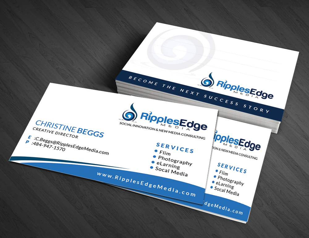 Business Card Design by  Artman for Ripples Edge | Design #4573350
