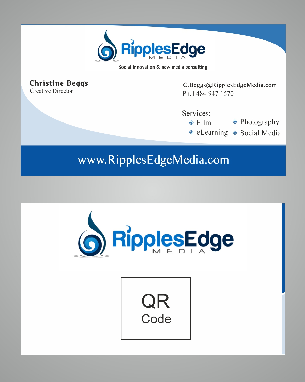 Visitenkarten-Design von GRS Designs für Ripples Edge | Design #4561068