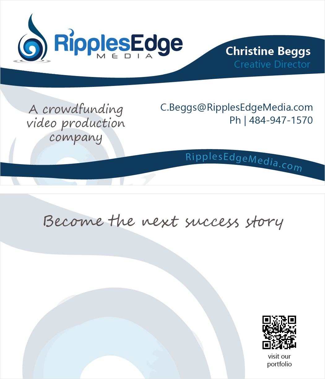 Business Card Design by chris for Ripples Edge | Design #4565939