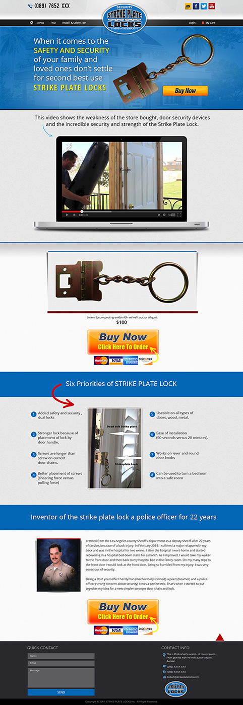 Web Design by Tanvir for strike plate locks | Design #4561966