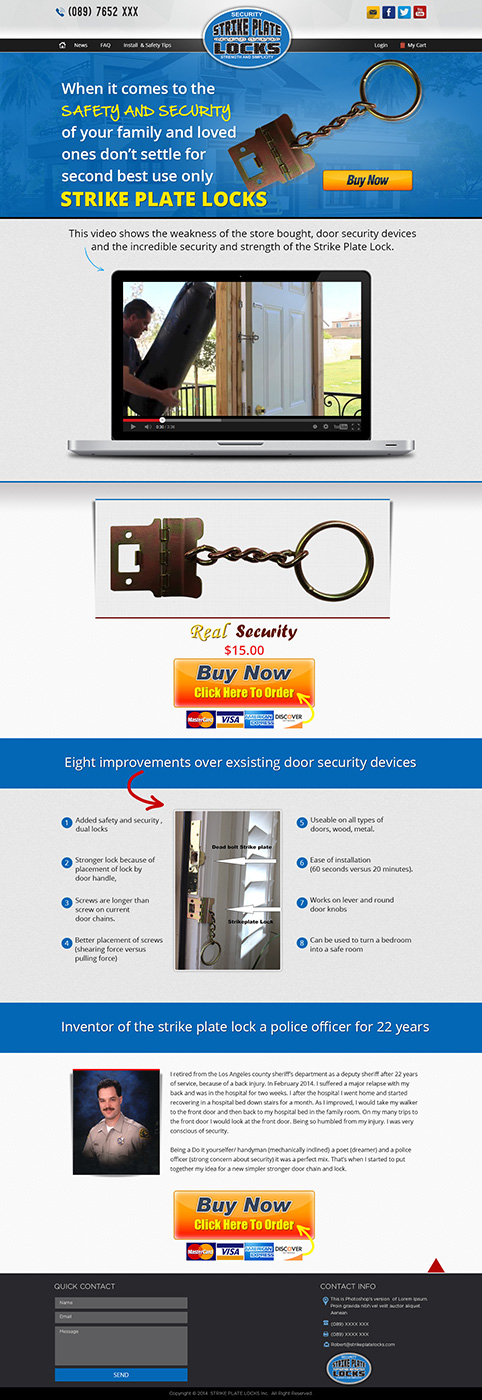 Web Design by Tanvir for strike plate locks | Design #4582142