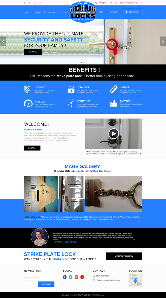 Web Design by Behriatech for strike plate locks | Design #4557797