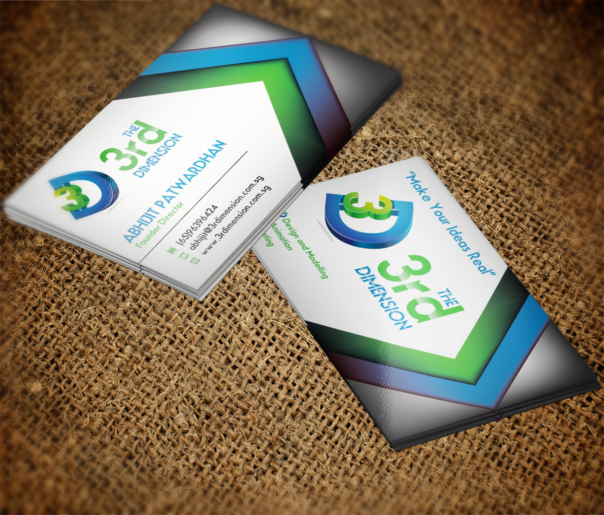Business Card Design by MT for The 3rd Dimension Pte Ltd | Design #4604467